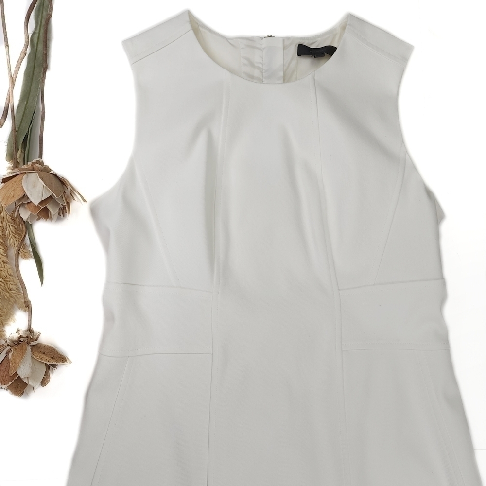 New Belstaff Designer White Structured Panel Dress Size 44 - 12 - Lg - Picture 2 of 12